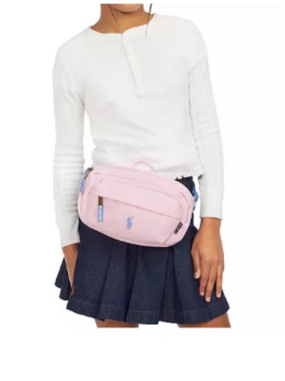 Ralph Lauren Light Pink Polo Pony Waist Bag with Blue Accents - Picture 3 of 5